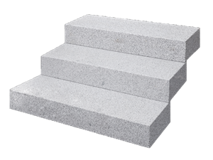 Blockstufen Granit Silver Classico freigestellt
