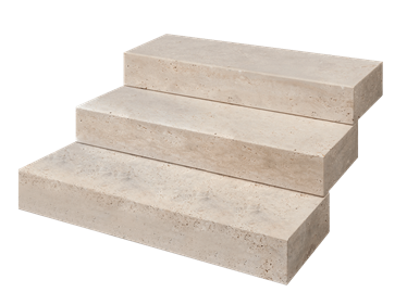 Blockstufen Travertin Medium Select freigestellt