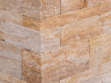 Mauersteine Travertin Gold Rustic Zuschnitt
