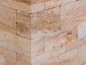 Mauersteine Travertin Gold Zuschnitt