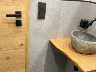 Alpine Grey Waschbecken Holztr
