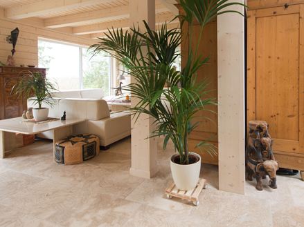 Wohzimmer und Flur mit Travertin Rustic